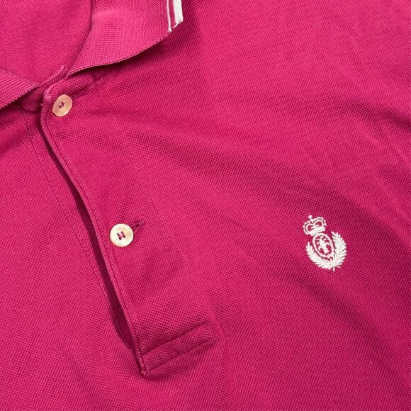 Nino Marini Pink Polo Shirt Italy Filo Di Scozia Cotton Mesh Short Sleeve XXL - Picture 4 of 10